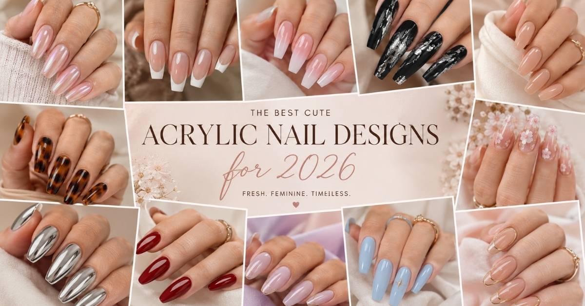 Cute acrylic nail designs featuring the top trending acrylic nail ideas to wear in 2026