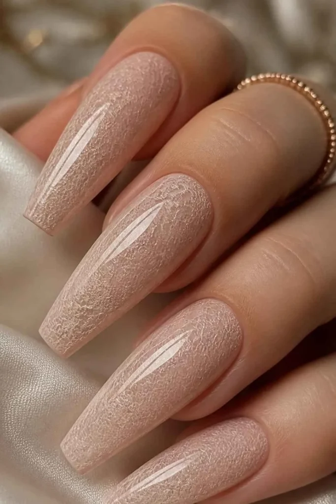 Lace Long Coffin Nails