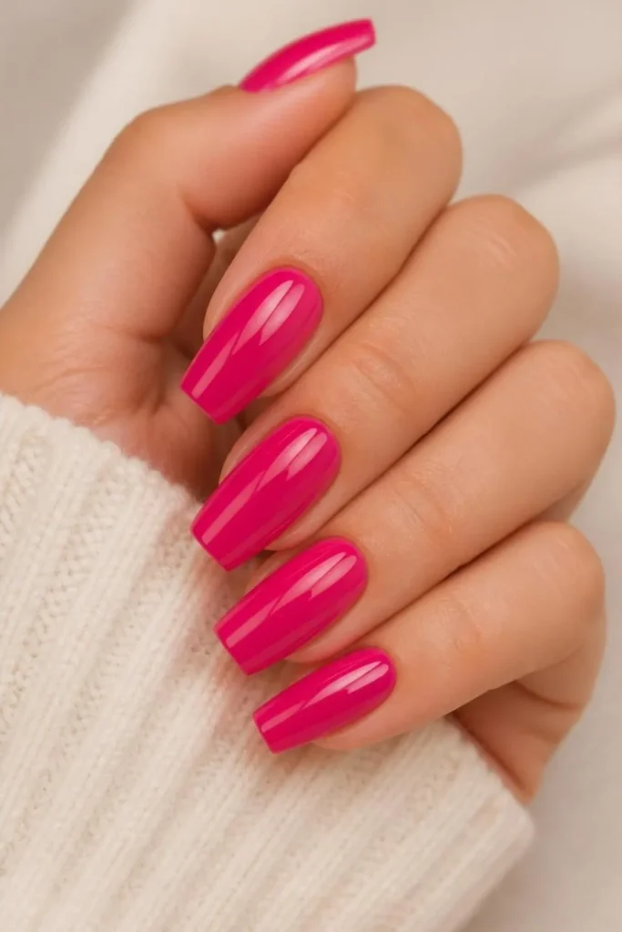 Pink Gel Nails Simple Design