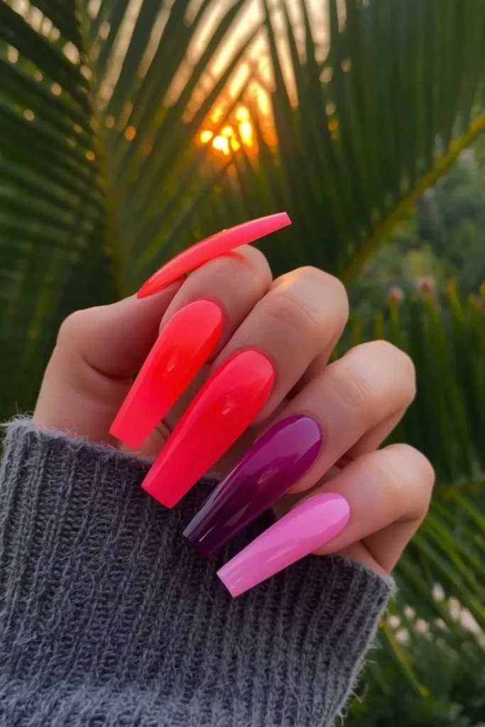 Bright Summer Acrylic Nails