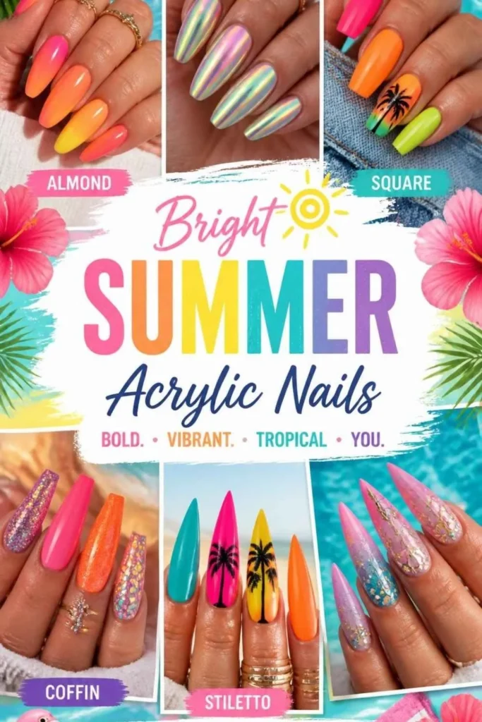 Bright Summer Acrylic Nails