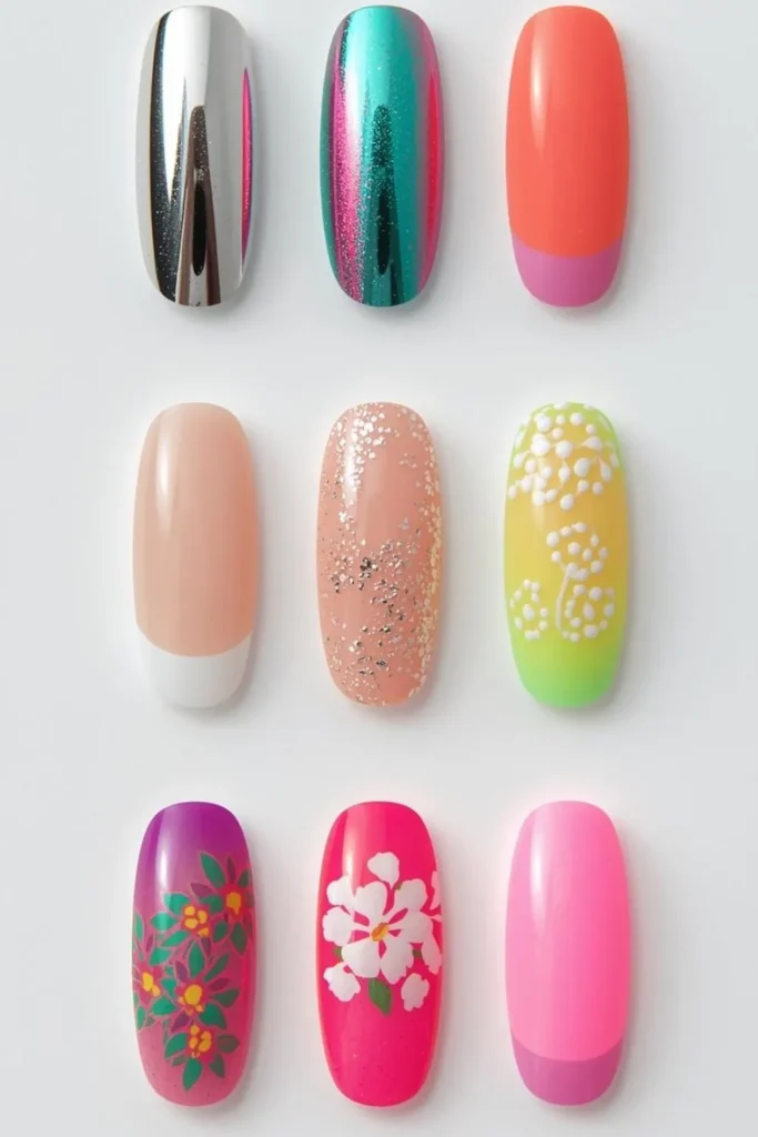 Bright Summer Acrylic Nails