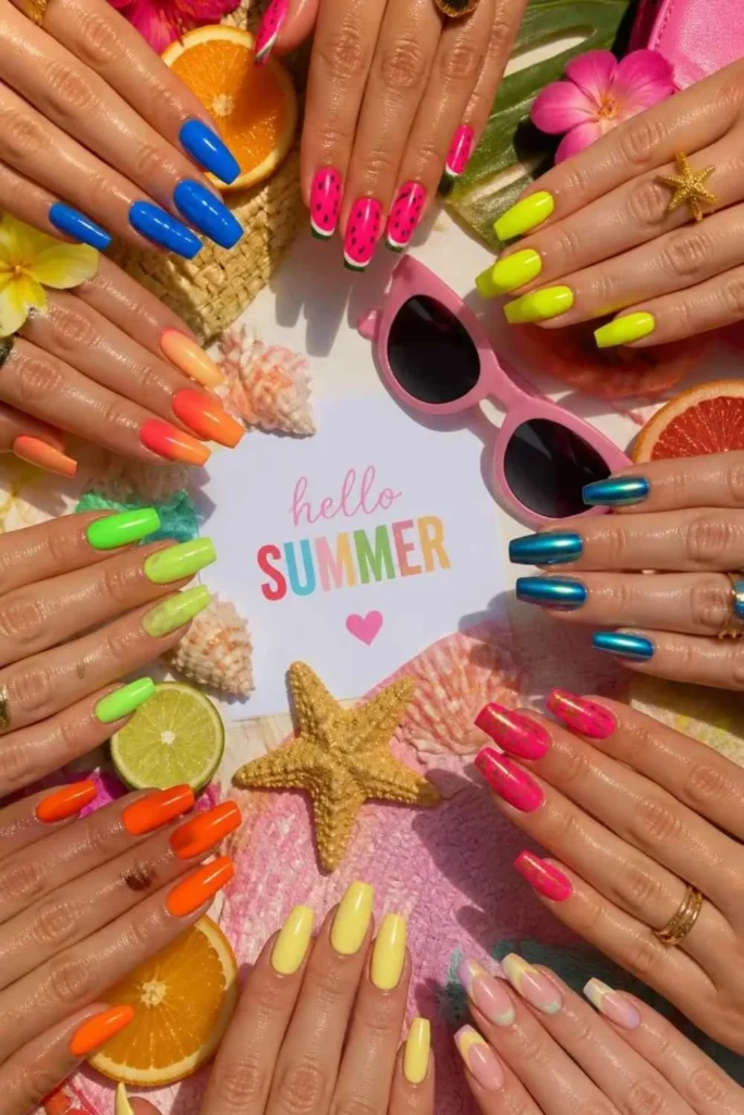 Bright Summer Gel Nails Ideas