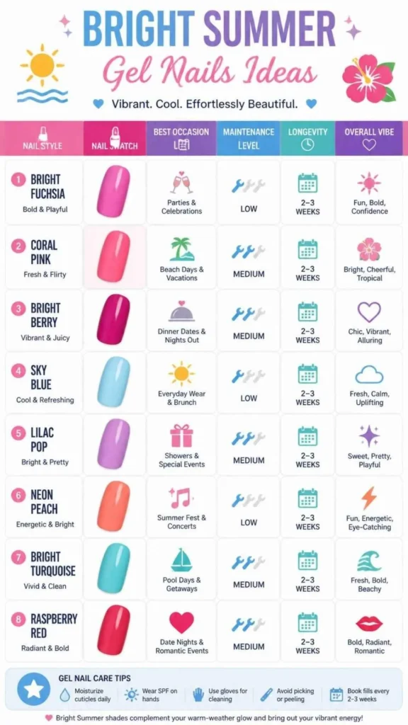 Bright Summer Gel Nails Ideas