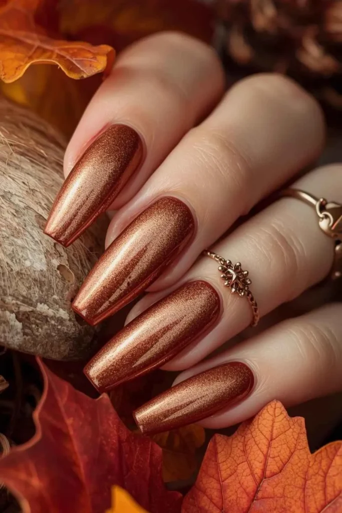 Fall Brown Nails Acrylic