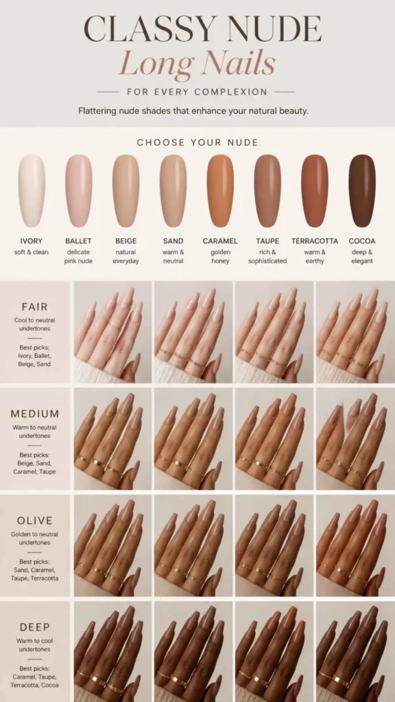 Classy Nude Long Nails