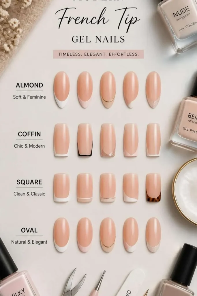 Modern French Tip Gel Nails
