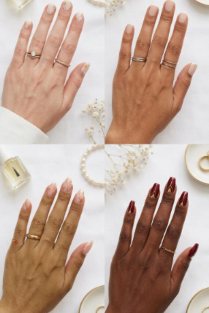 Comparison of round, squoval, almond, and coffin Short Nail Designs to help choose the best nail shape for natural nails.