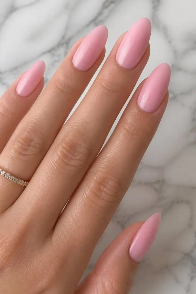 Pink Gel Nails Simple Design