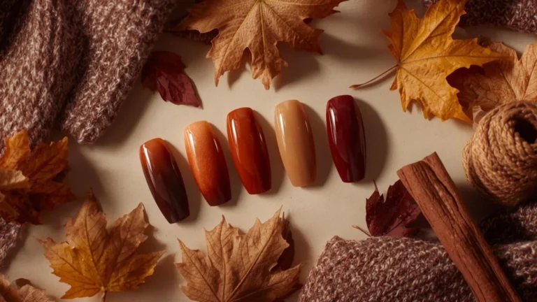 Fall Brown Nails Acrylic