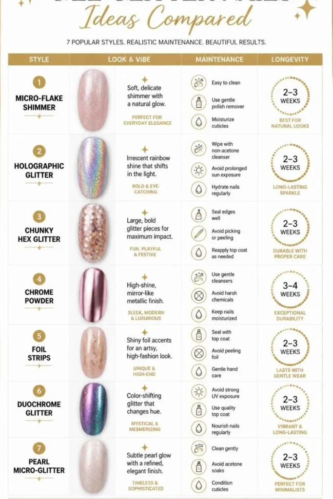 Gel Glitter Nails Ideas