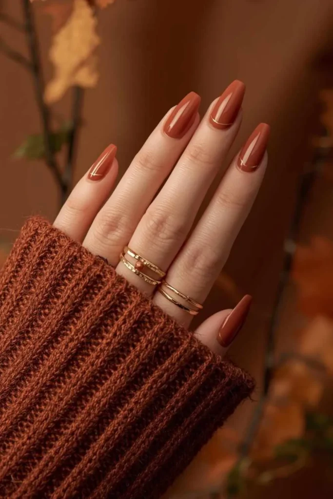 Fall Brown Nails Acrylic