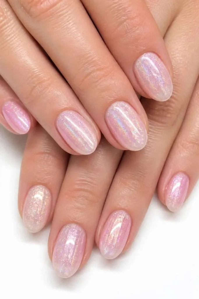 Pink Gel Nails Simple Design