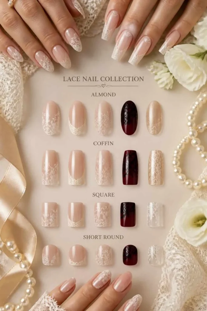 Lace Gel Nails Ideas 