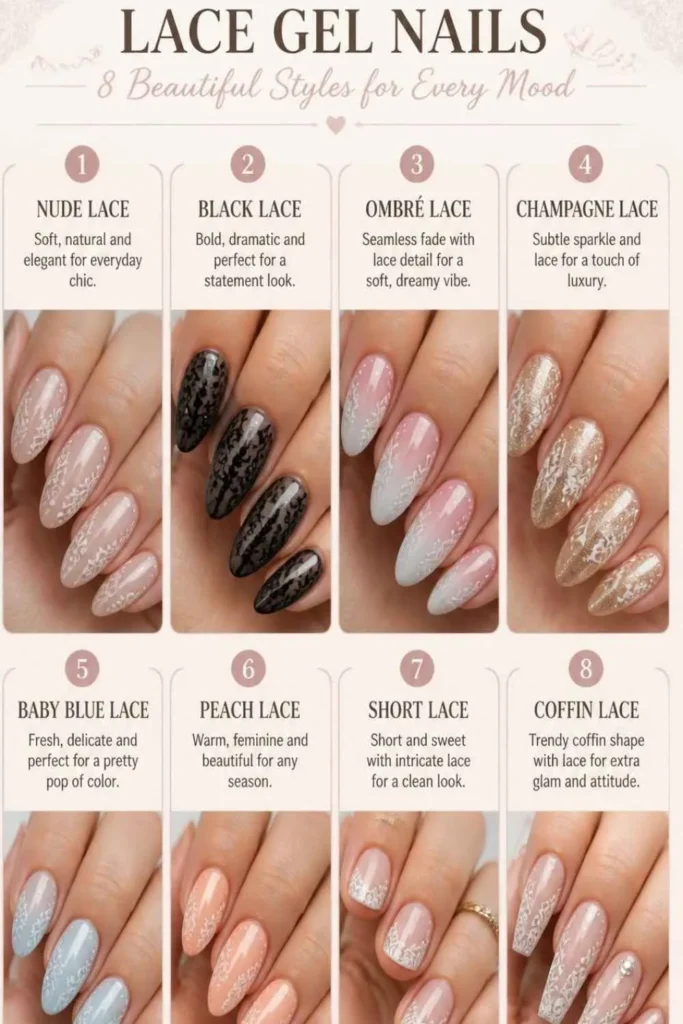 Lace Gel Nails Ideas