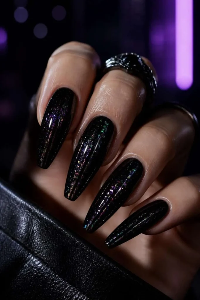 Long Nails Glitter Glam