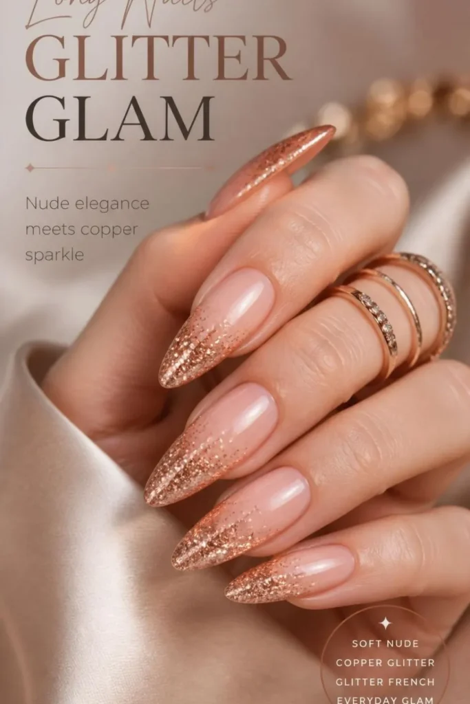 Long Nails Glitter Glam