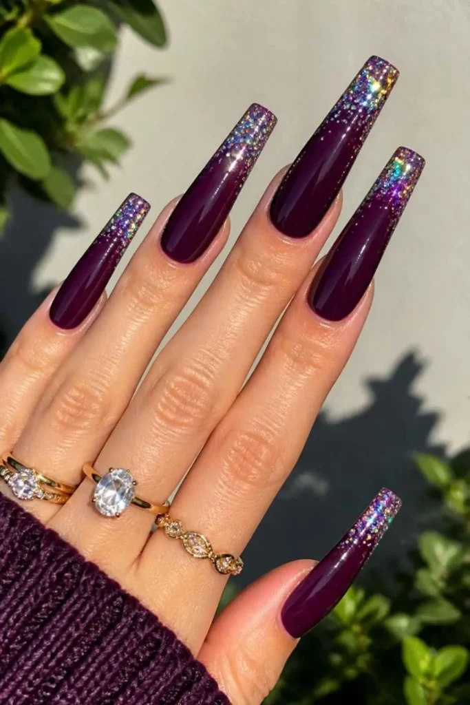 Long Nails Glitter Glam