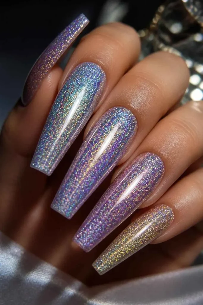 Long Nails Glitter Glam