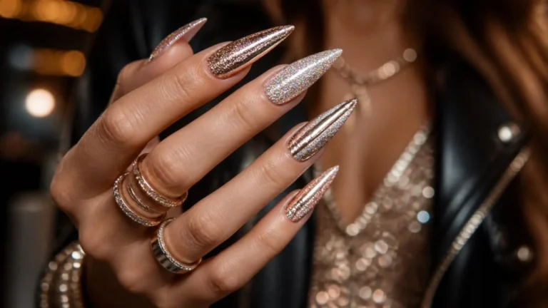 Long Nails Glitter Glam