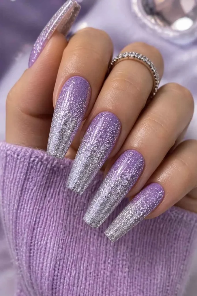 Long Nails Glitter Glam