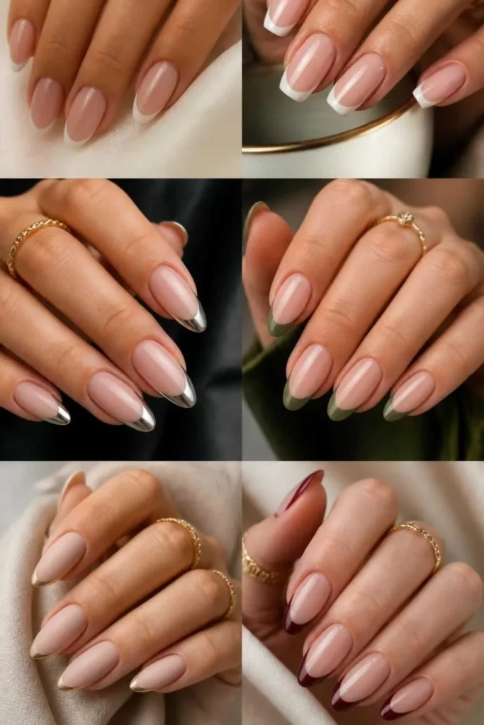Modern French Tip Gel Nails