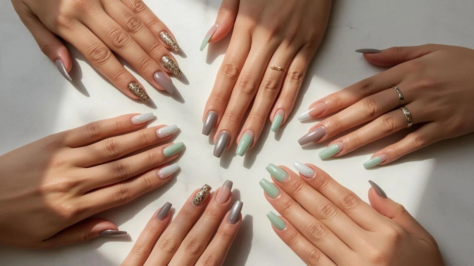 Modern French Tip Nails Acrylic
