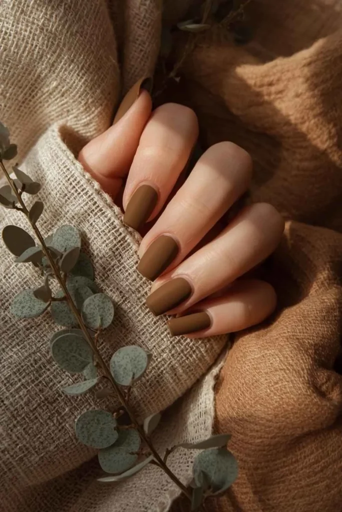 Fall Brown Nails Acrylic