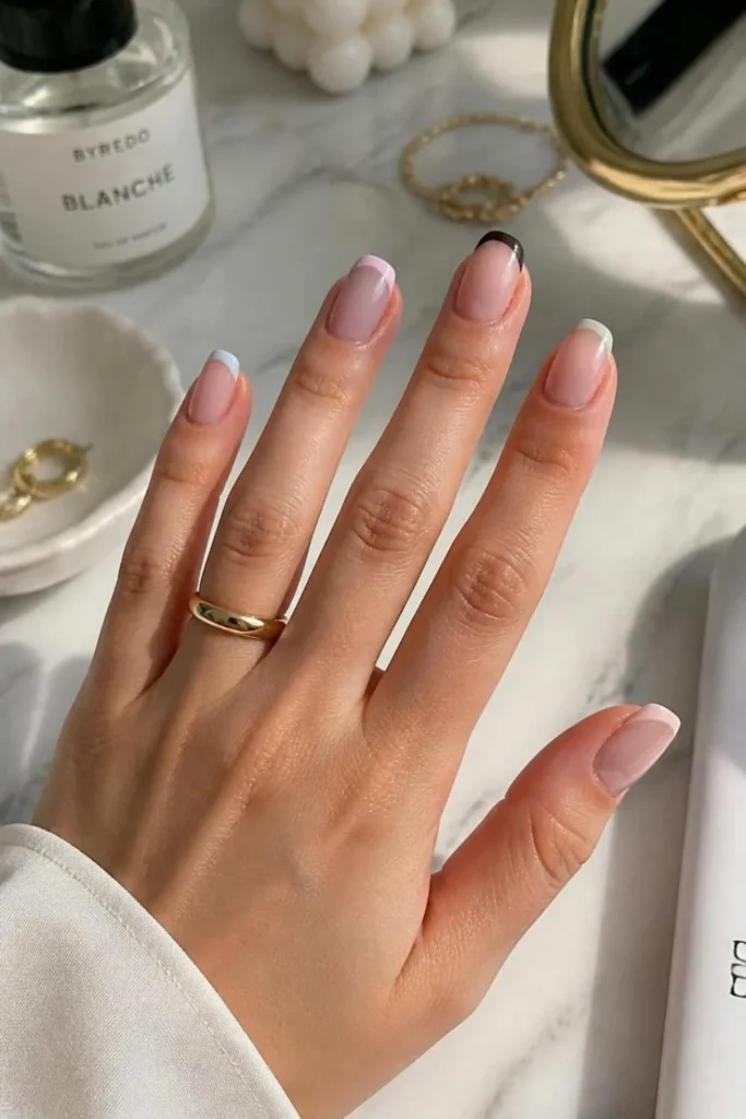 Modern French Tip Gel Nails