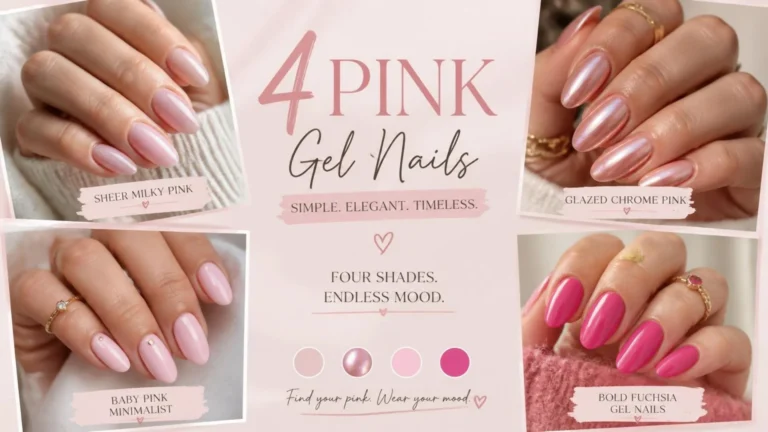 Pink Gel Nails Simple Design