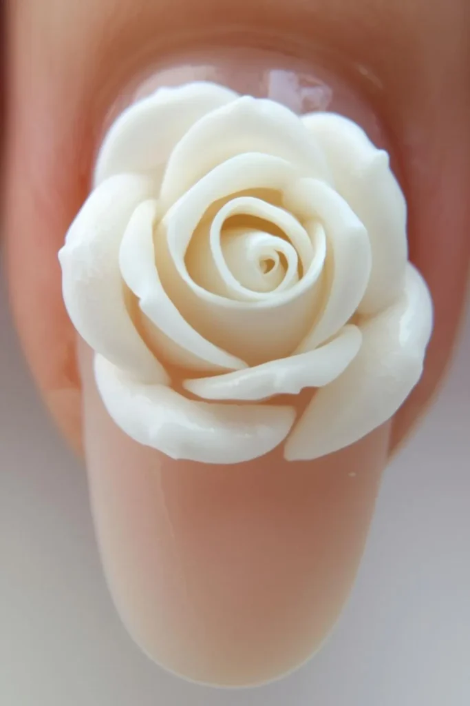 3D Floral Acrylic Nails