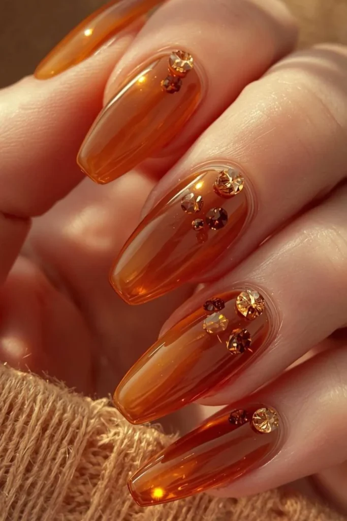 Fall Brown Nails Acrylic