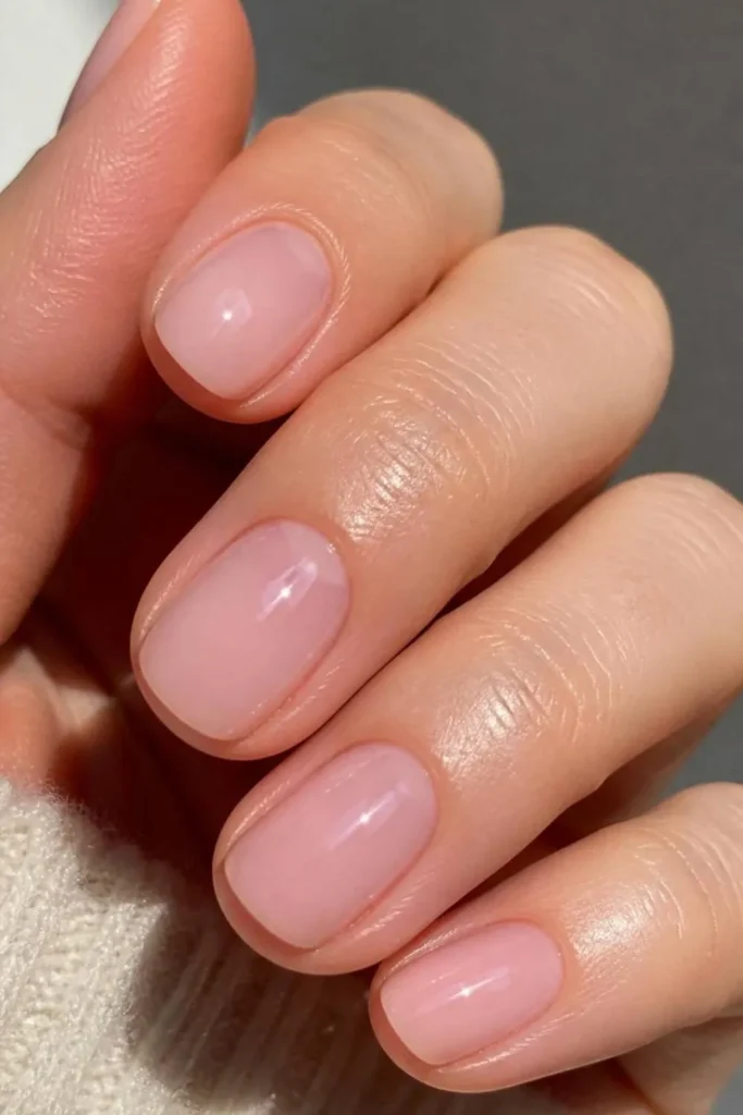 Pink Gel Nails Simple Design