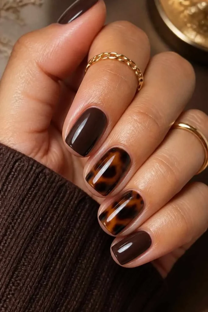 Short Square Nails Dark 2026