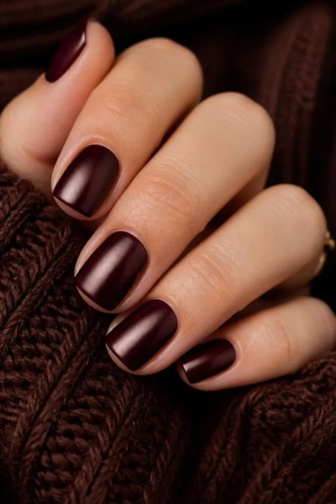 Short Square Nails Dark 2026