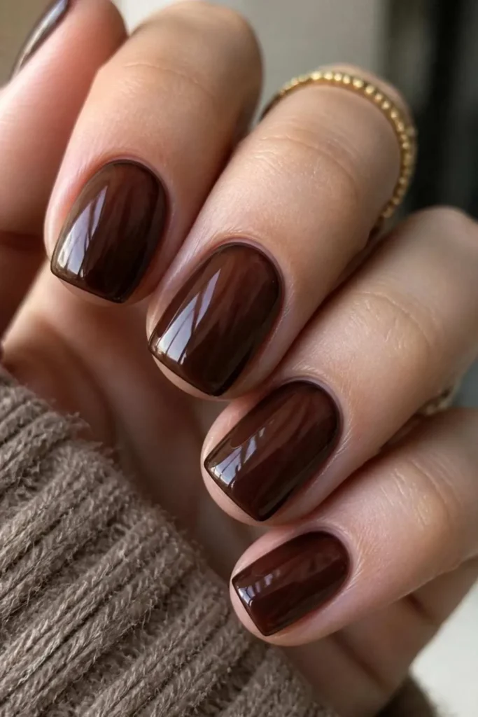 Short Square Nails Dark 2026