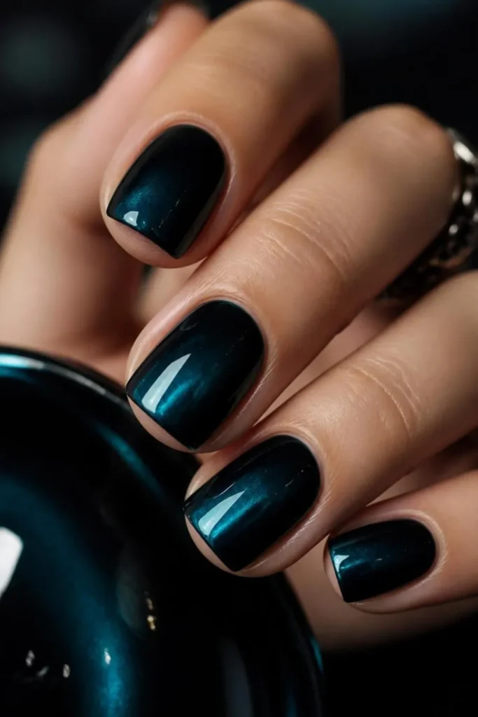 Short Square Nails Dark 2026