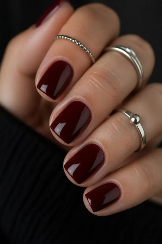 Short Square Nails Dark 2026