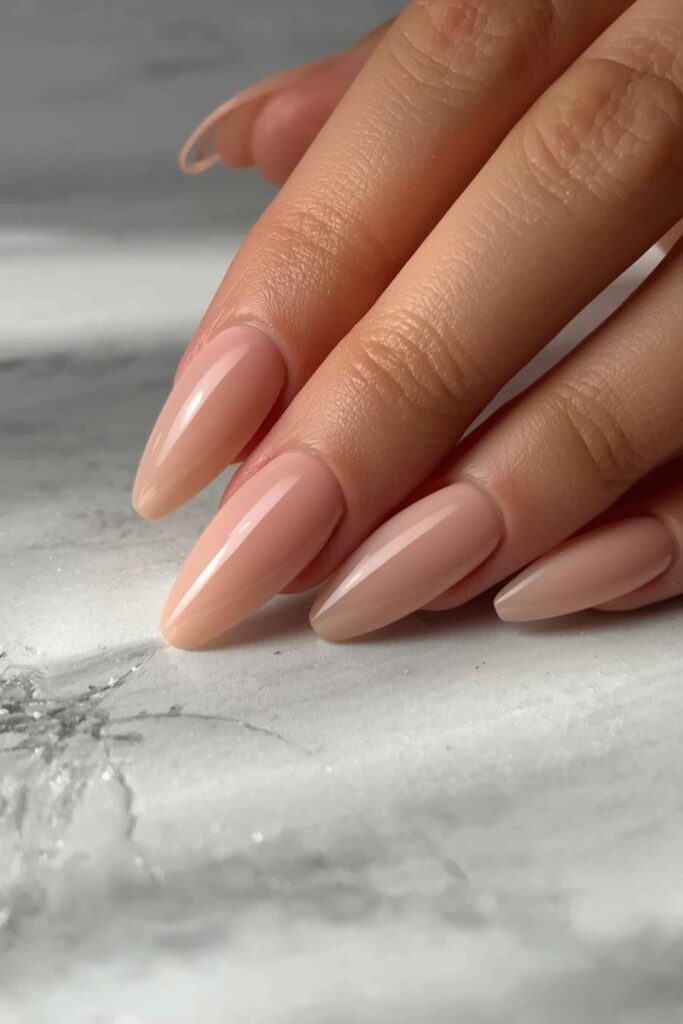 Simple Nude Acrylic Nails