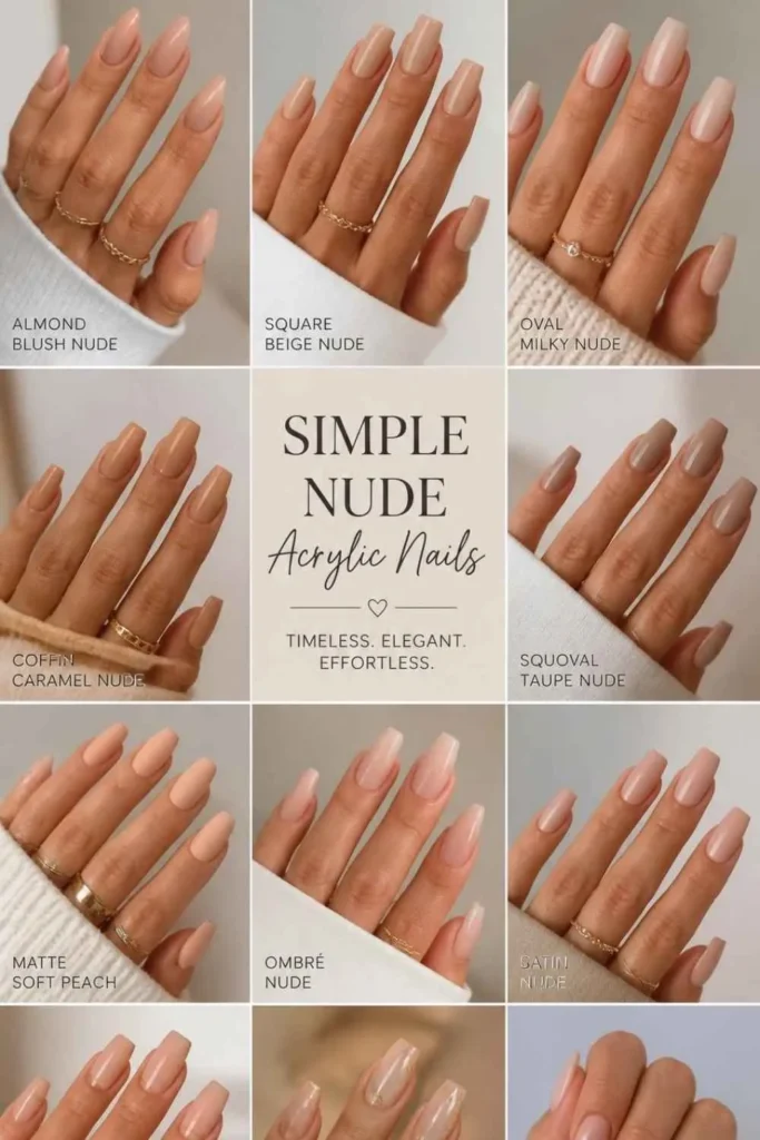 Simple Nude Acrylic Nails
