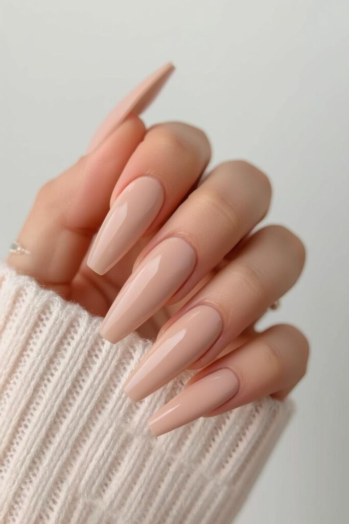 Simple Nude Acrylic Nails