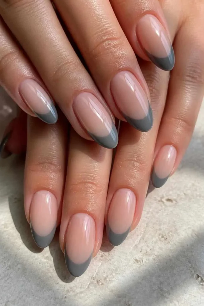 Modern French Tip Gel Nails