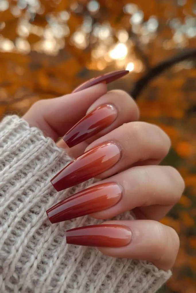Fall Brown Nails Acrylic