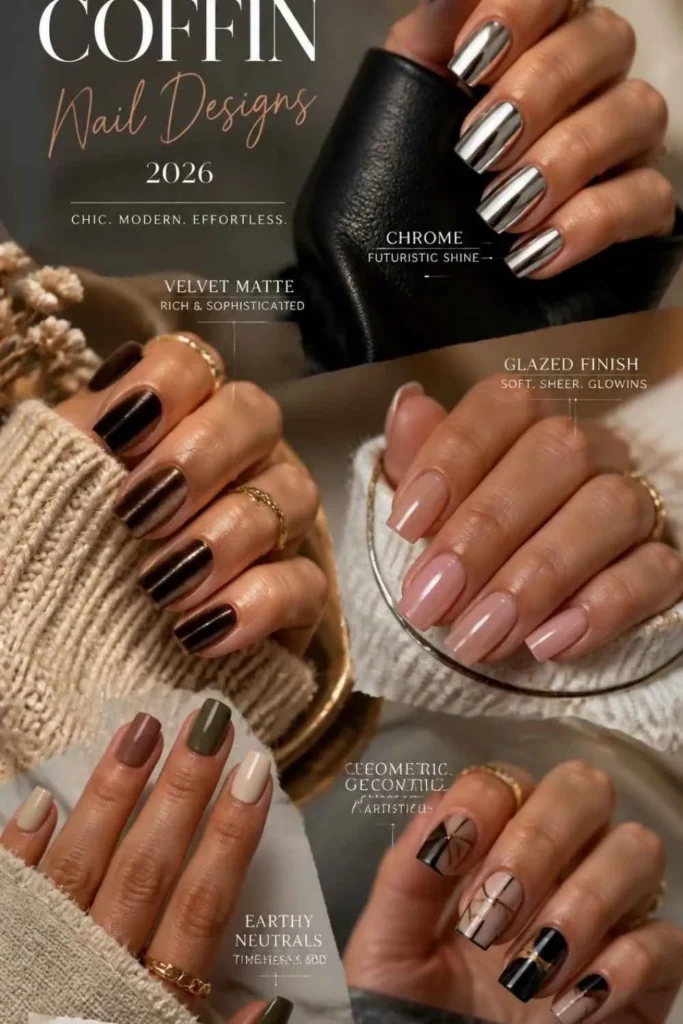 Short Coffin Nail Designs