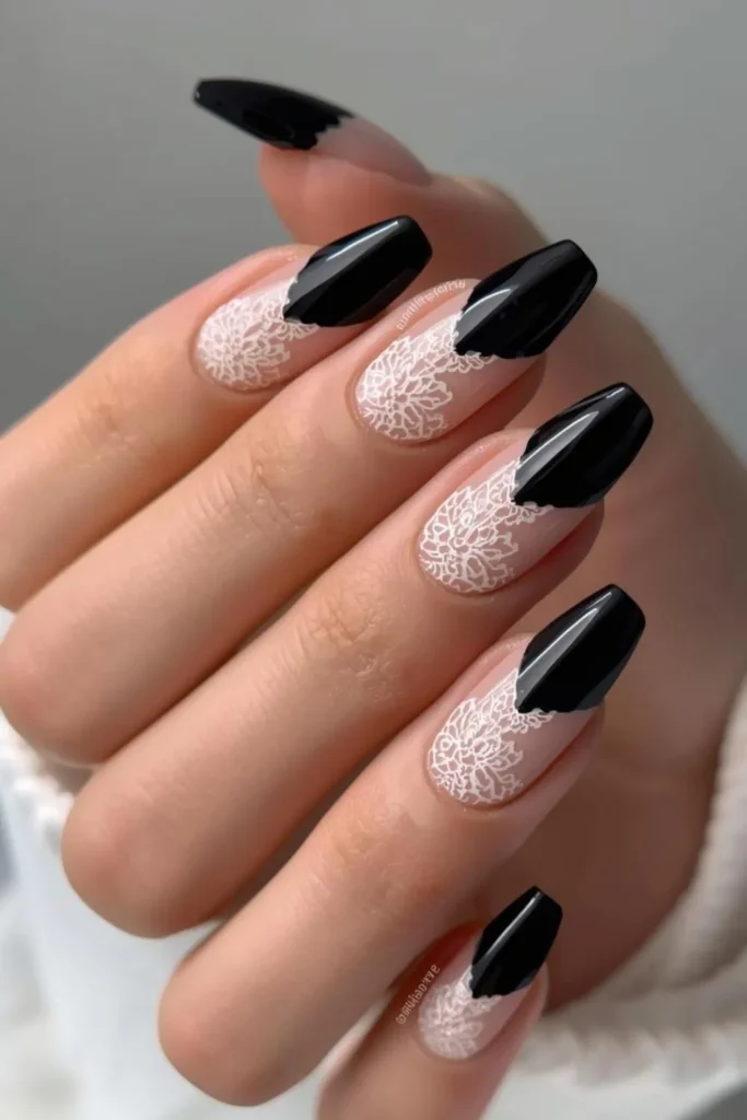 Lace Acrylic Nails