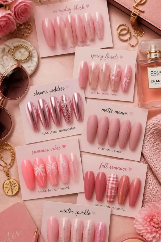 Long Pink Nails Aesthetic