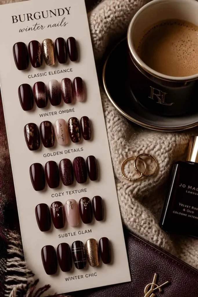 Burgundy Winter Nails