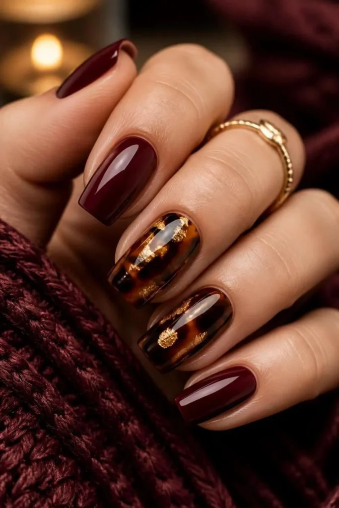 Burgundy Winter Nails