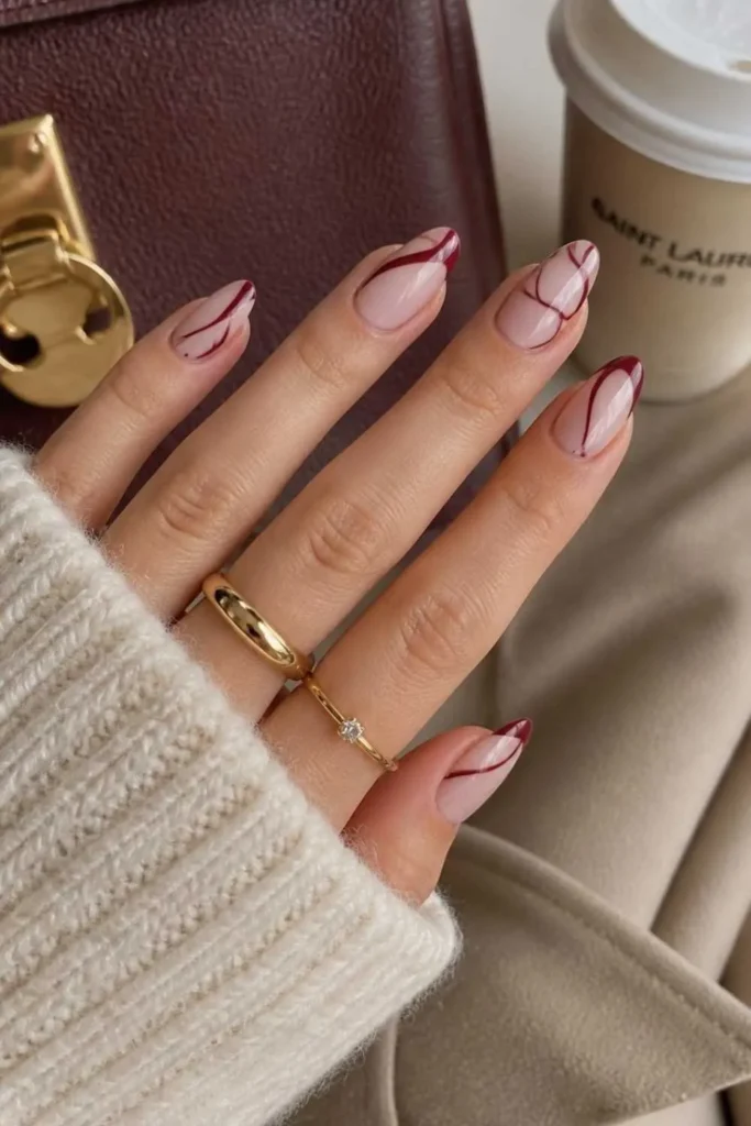 Burgundy Winter Nails