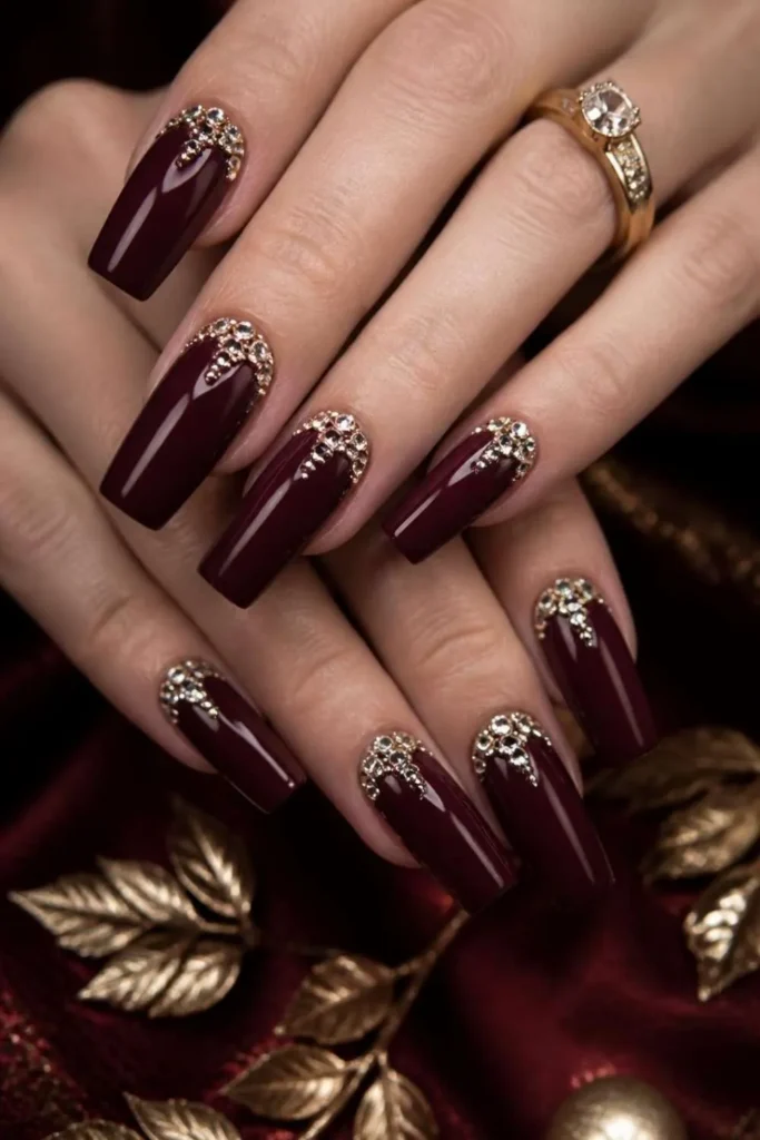 Burgundy Winter Nails